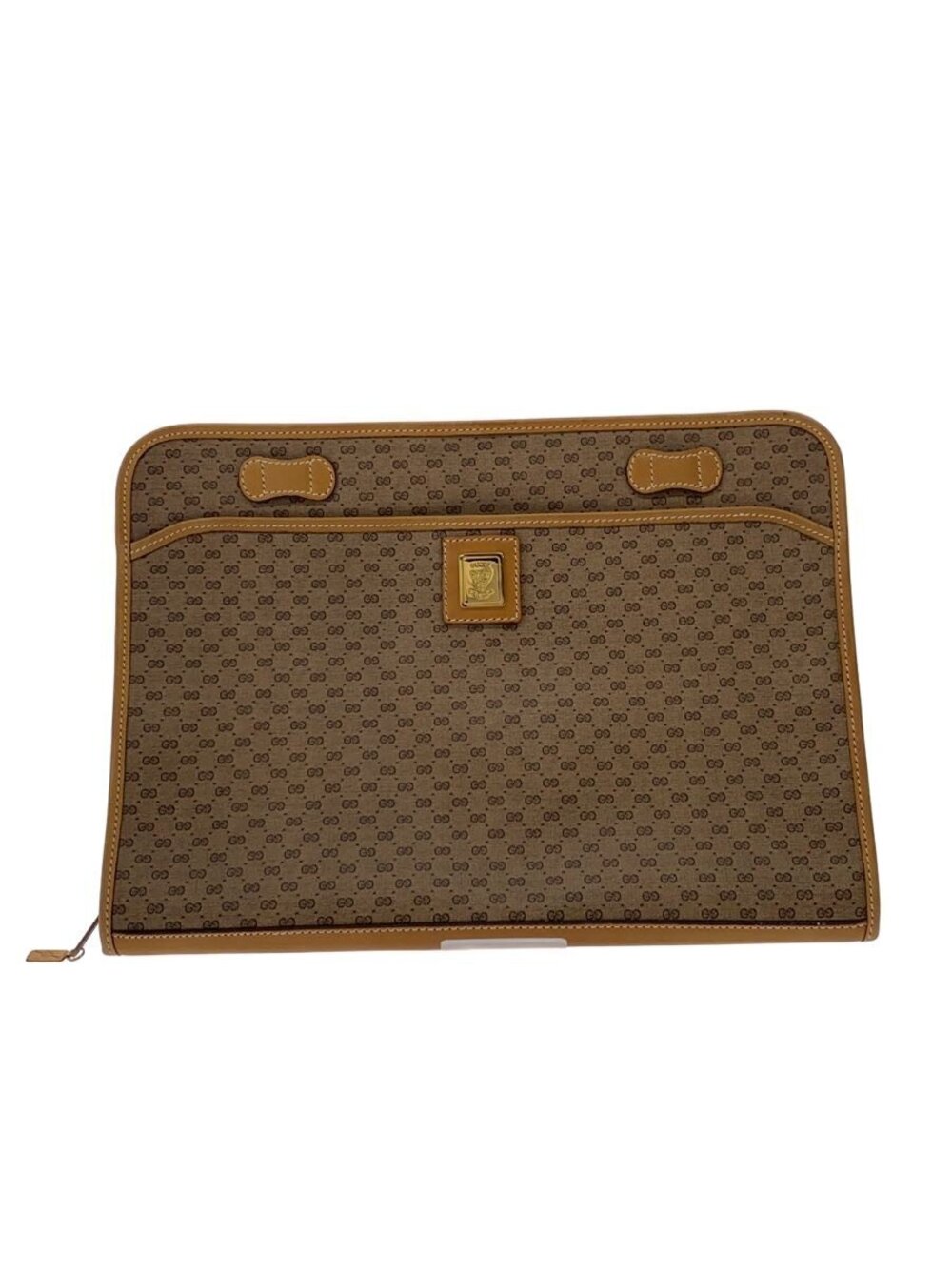 Gucci Clutch Bag Leather Brown All over